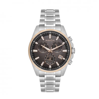 Qunatum PWG1122S.540 Rose Silver Kasa Safir Camlı Fonksiyonel Erkek Kol Saati